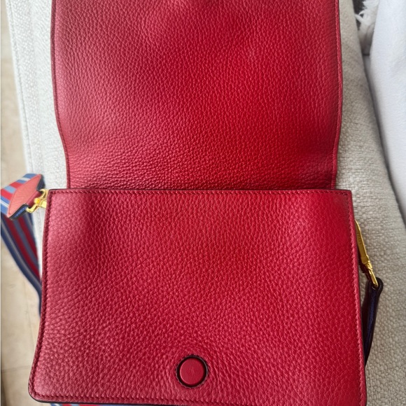 Prada Red Vitello Daino Small Flap Crossbody Bag - Picture 6 of 11